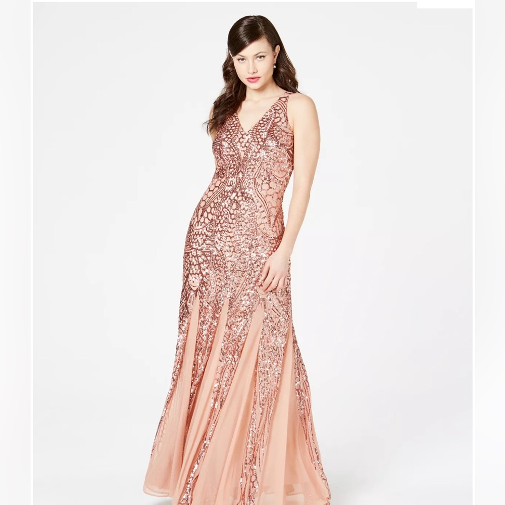 NWT Nightway Rosegold Sequin Dress